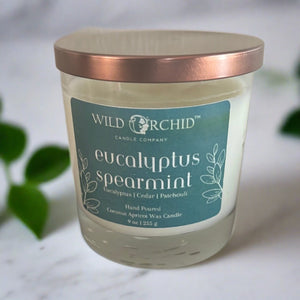 Eucalyptus and Spearmint Natural Coconut and Apricot Wax | 9oz - Wild Orchid Candle Company