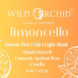 Limoncello 9 OZ Coconut Apricot Candle - Wild Orchid Candle Company