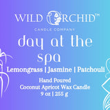 Day at the Spa  9 OZ Coconut Apricot Candle - Wild Orchid Candle Company