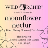 Moonflower Nectar 9 OZ Coconut Apricot Candle - Wild Orchid Candle Company