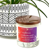 Saffron Cedarwood 9 OZ Coconut Apricot Candle - Wild Orchid Candle Company