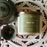 White Tea  Candle | 14 oz | Coconut Apricot Wax - Wild Orchid Candle Company