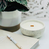 "Home" Pink Pepper  and Vetiver  10 OZ Candle | Natural Terrazzo Stone  Holder - Wild Orchid Candle Company