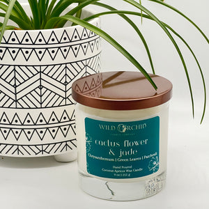 Cactus Flower & Jade 9 OZ Coconut Apricot Candle - Wild Orchid Candle Company