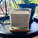 White Sage & Lavender Natural Coconut and Apricot  11 OZ  Candle - Wild Orchid Candle Company