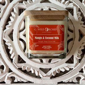 Mango & Coconut Milk Candle Natural Soy Wax | 11 oz - Wild Orchid Candle Company